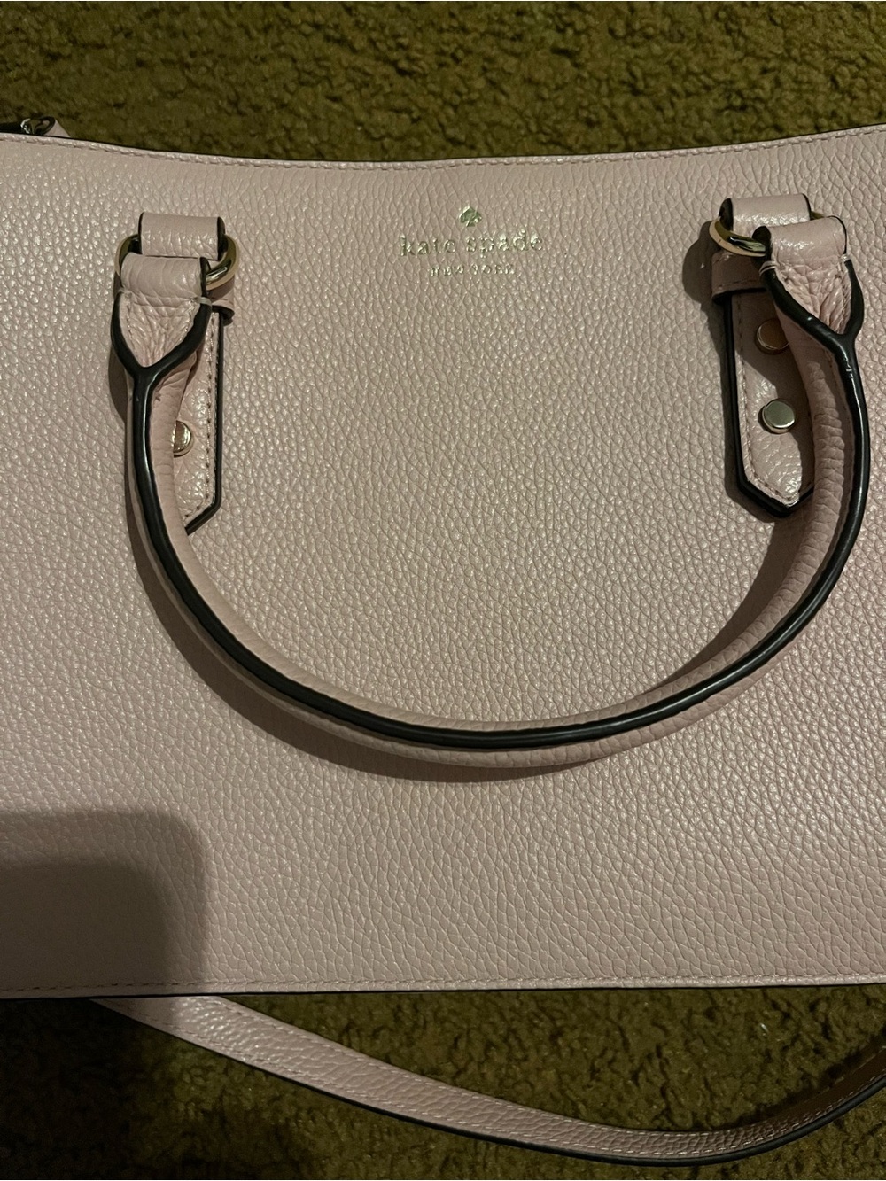 kate spade Pale Pink Pebbled Leather Tote with Top Handles and matching wallet